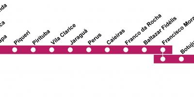 Карта на CPTM São Паоло - Line 7 - Рубин