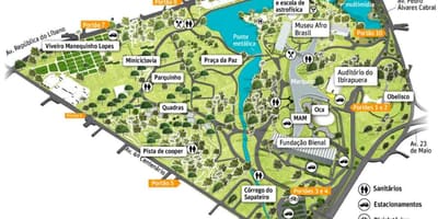 Карта на Ibirapuera Парк São Паоло