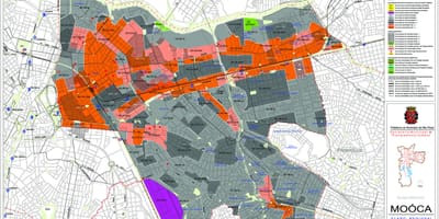 Карта на Mooca São Паоло - Окупацијата на почвата