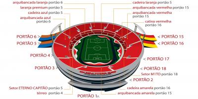 Карта на Morumbi São Паоло стадионот