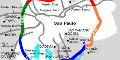 Карта на Mário Covas автопат - СП 21