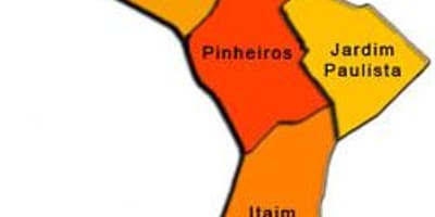 Карта на Pinheiros под-префектурата