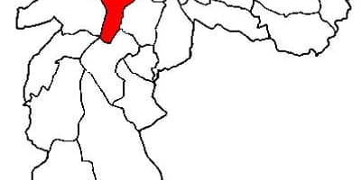 Карта на Pinheiros под-префектурата São Паоло
