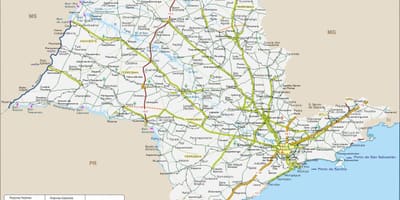 Карта на São Паоло Државните автопати