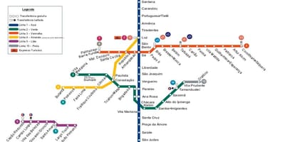 Карта на São Паоло метро