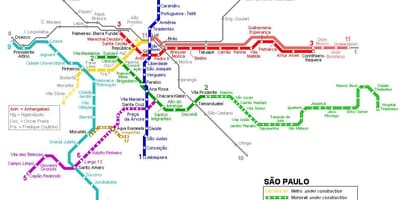 Карта на São Паоло монорелса