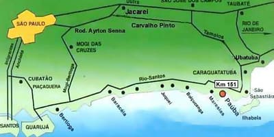 Карта на São Паоло плажи