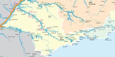 Карта на São Паоло реки