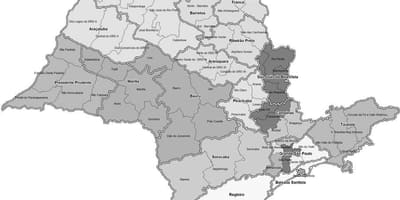 Карта на São Паоло црно и бело