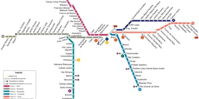 Карта на São Паоло CPTM