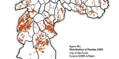 Карта на São Паоло favelas